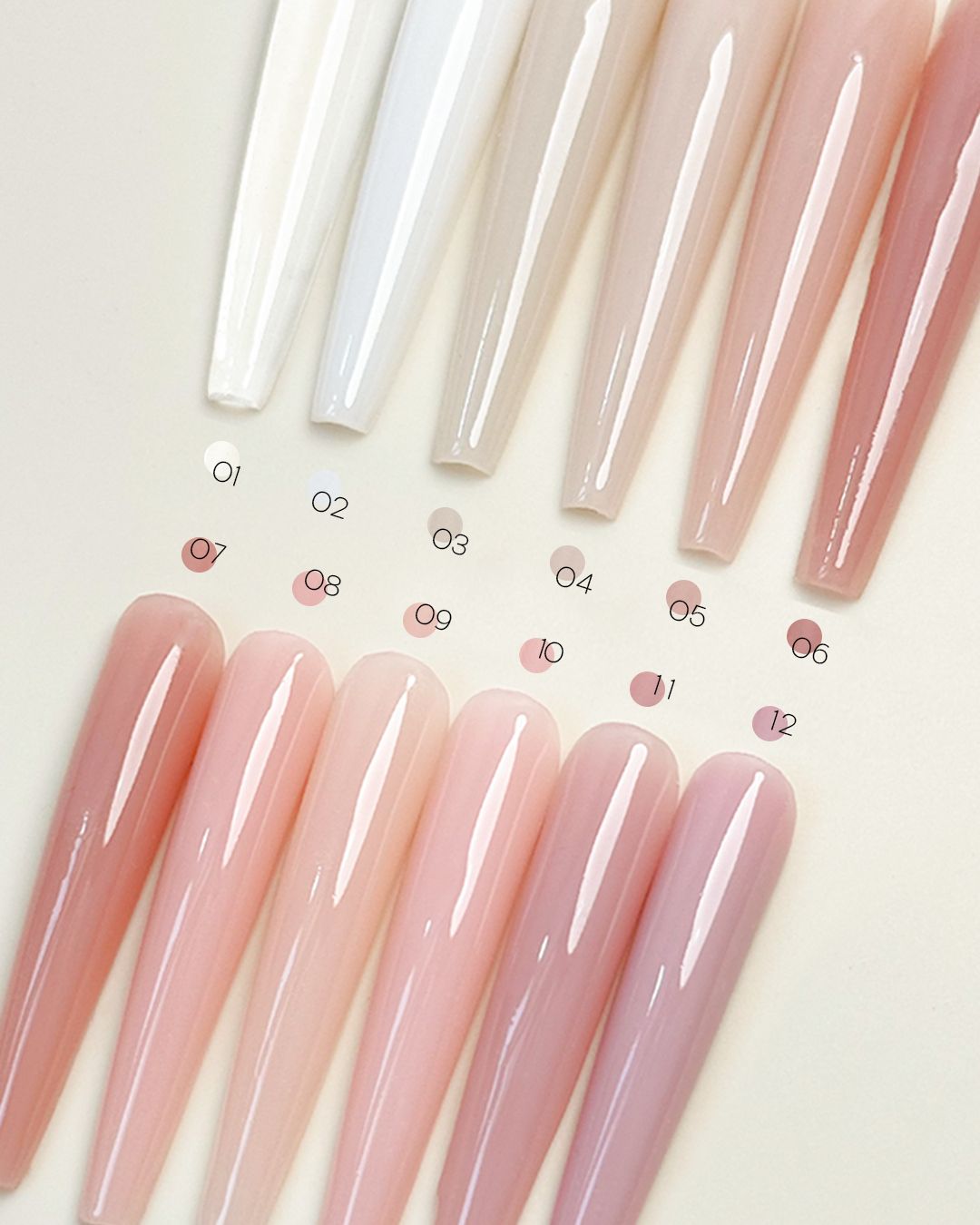 QM01-QM12 Pure Nude Builder Gel Kit