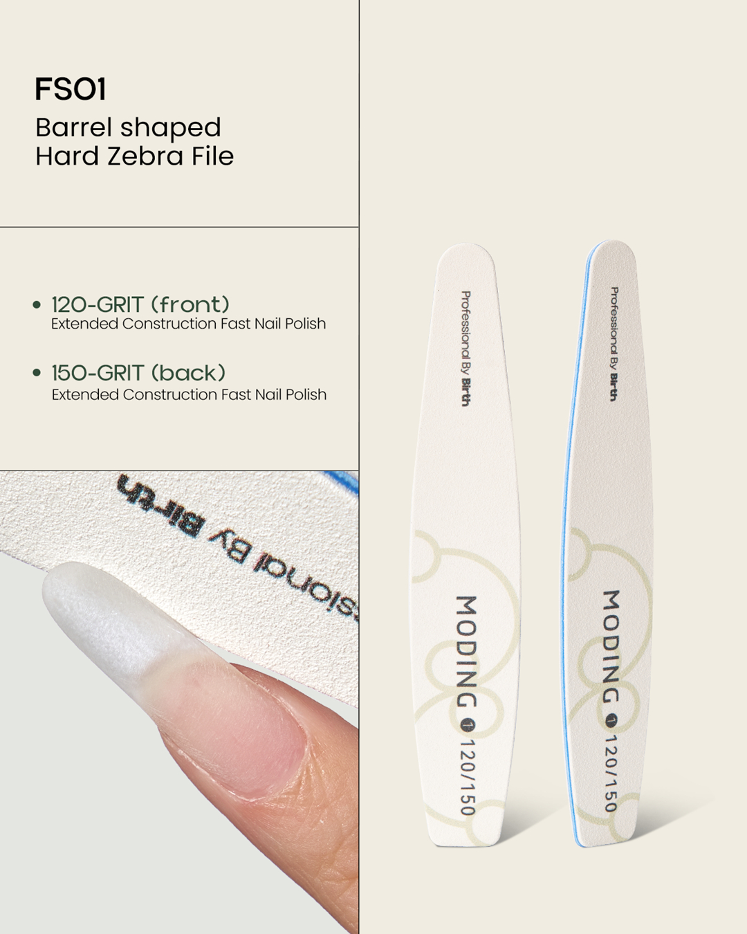 FS01 Barrel Shaped-Hard Zebra File (120／150)