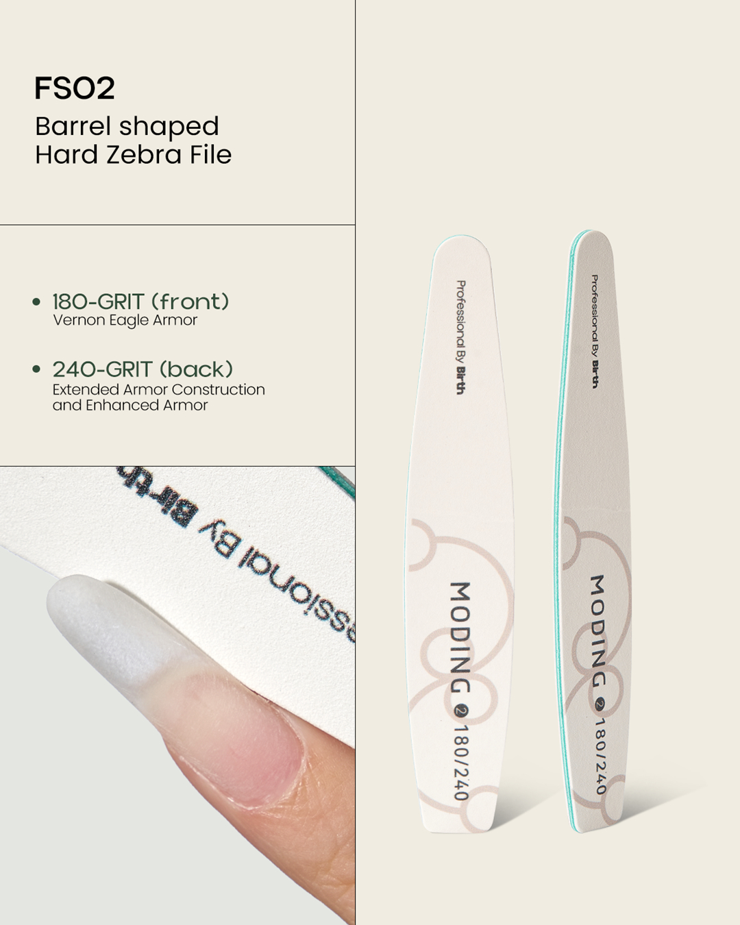 FS02 Barrel Shaped-Hard Zebra File (180／240)