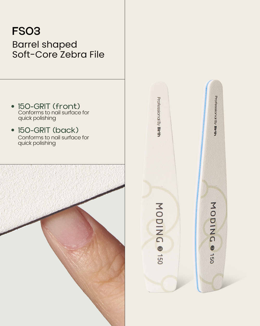 FS03 Barrel Shaped Soft-Core Zebra File (150)