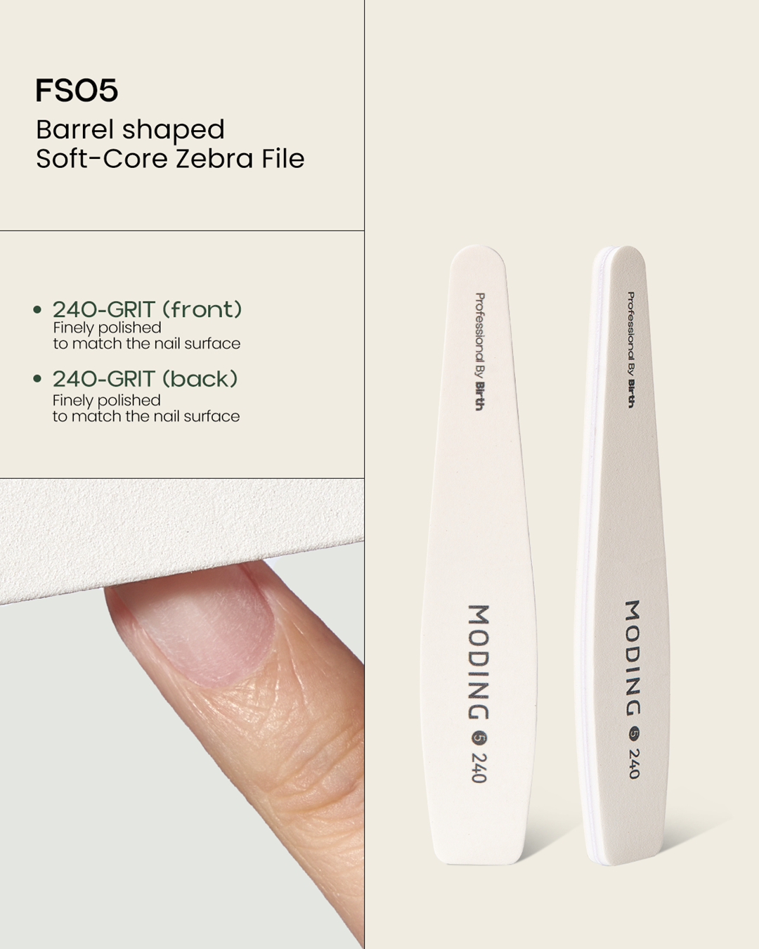 FS05 Barrel Shaped Soft-Core Zebra File (240)