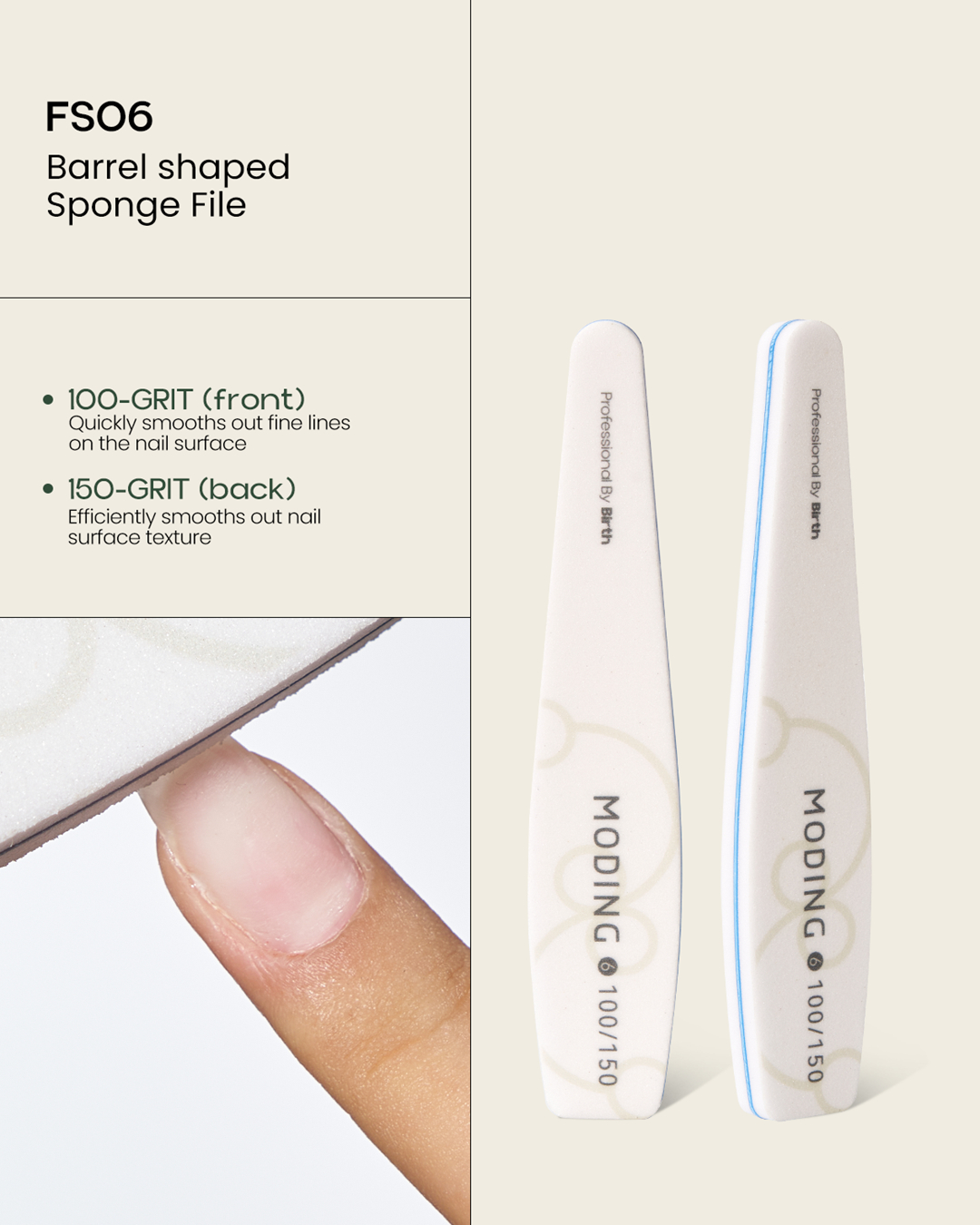 FS06 Barrel Shaped-Sponge File (100／150)