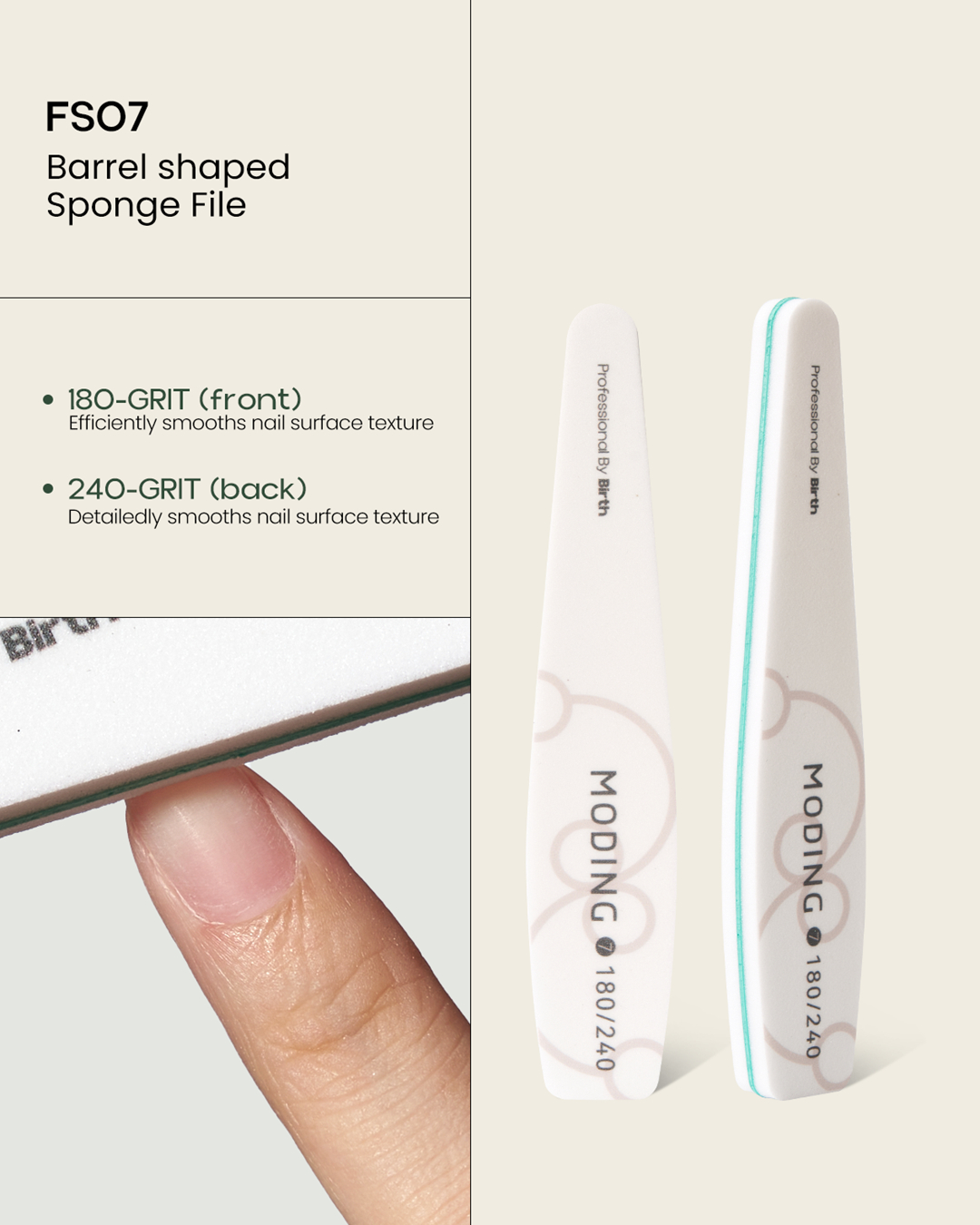 FS07 Barrel Shaped-Sponge File (180／240)